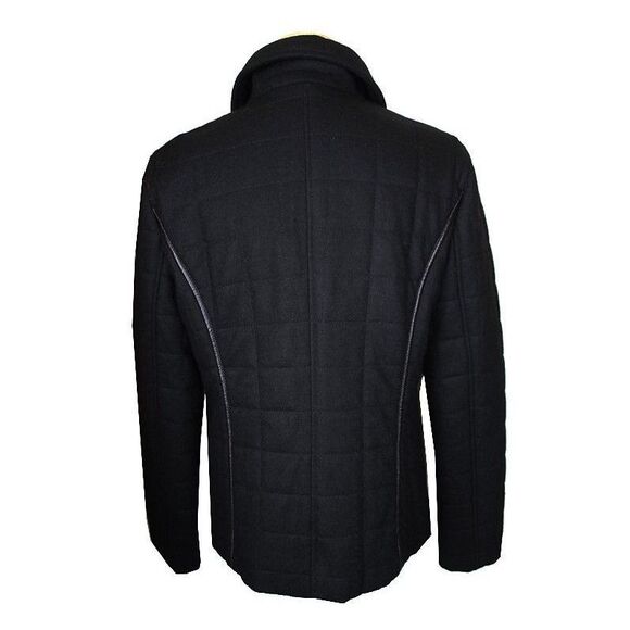 Sonya Rikel Black Quilted Wool Padding Jacket - Picture 3 of 5